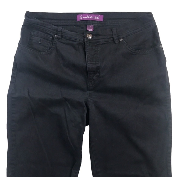 Gloria Vanderbilt Straight Womens Size 12 Black Denim High Rise Jean 32x30 - Picture 3 of 10